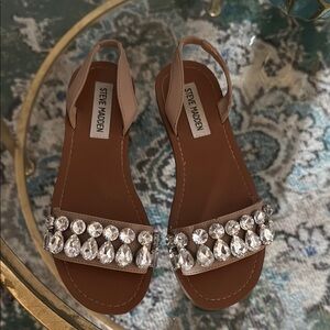Steve Madden Brown Sandals with Crystal Embellishments